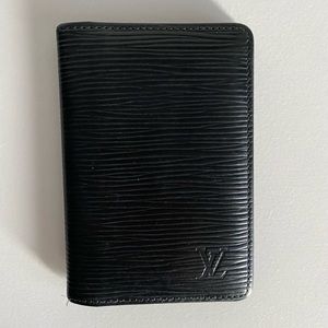 Louis Vuitton Black Epi Card Case Wallet Holder 871817